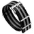 Premium NATO watch straps, black and grey striped seat belt nylon material, with satin hardware, white background image