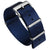 Premium Blue nylon NATO watch straps, seat belt nylon material, white background image