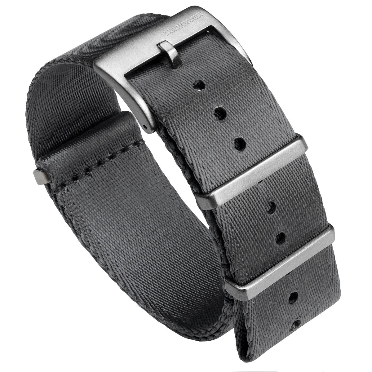 Premium Grey nylon NATO watch straps, seat belt nylon material, white background image