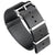 Premium NATO watch straps, grey seat belt nylon material, with polished hardware, white background image