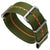 1973 British Military Watch Strap: CADET Marine Nationale - Green, Orange Stripe