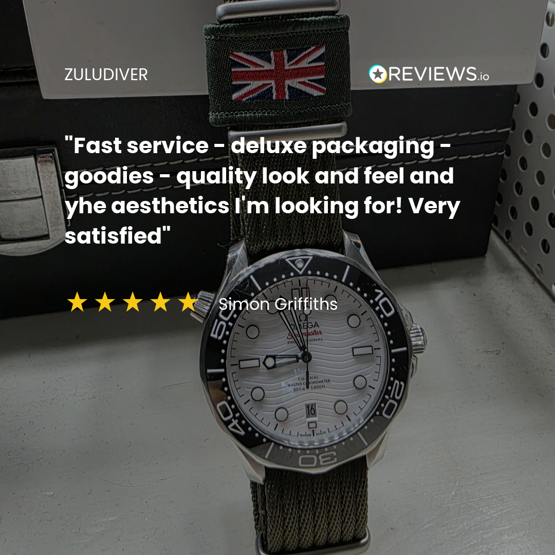 1973 Naval-Marine Fabric Watch Strap - Olive Drab - ZULUDIVER 1973 Naval-Marine Fabric Watch Strap - Olive Drab - ZULUDIVER