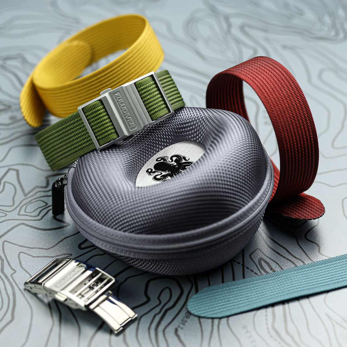 OCTOPOD Zip Up Doughnut Watch Case - Carbon Slate