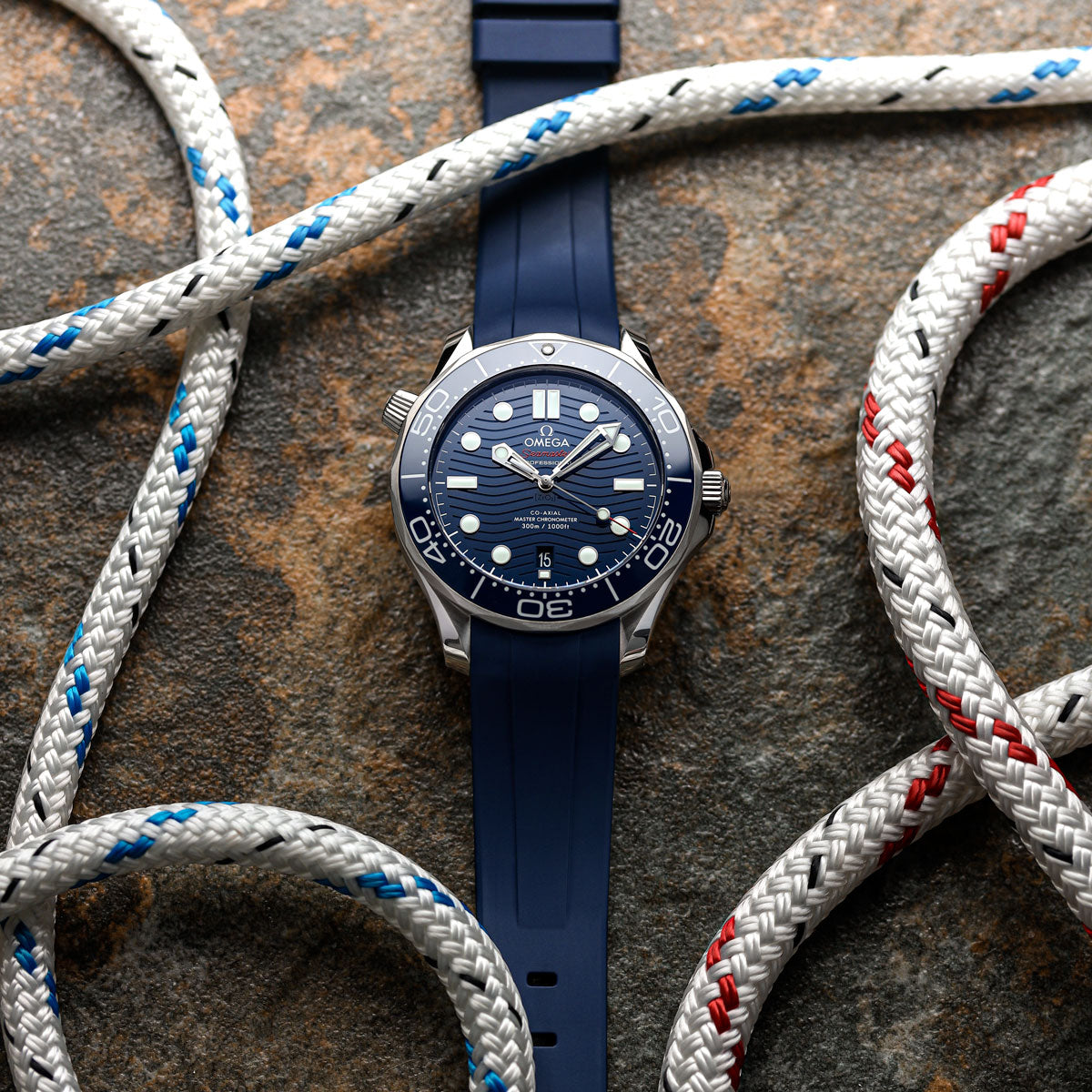 Kingsand ZULUDIVER Rubber Watch Strap - Azure Blue