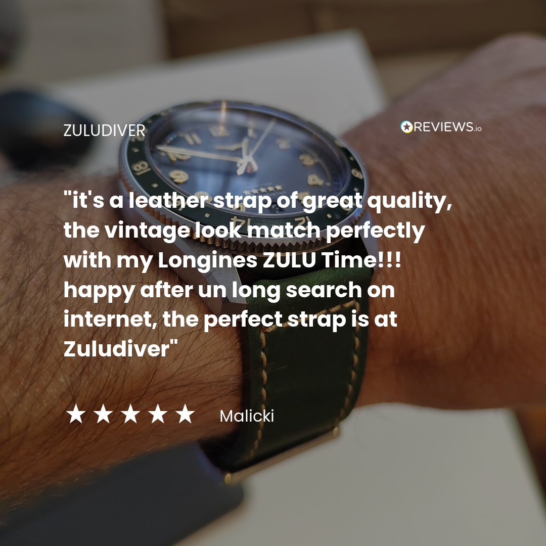 ブラッケンリッチウォッチバンド　ヴィンテージ Oxford Ranger Military Leather Watch Strap - Vintage Blue - ZULUDIVER