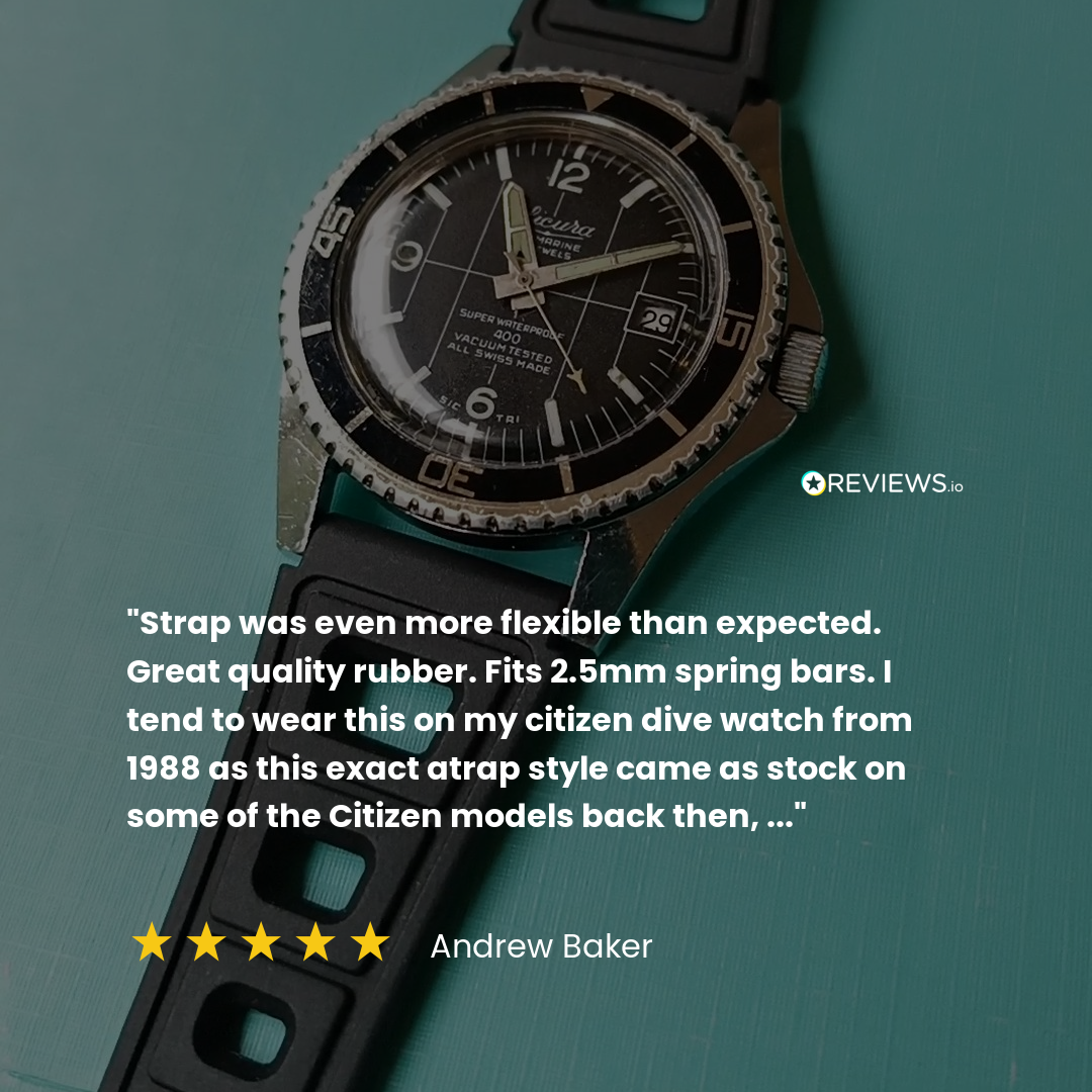 Sports 295 Vintage Rubber Watch Strap - Abyss Black