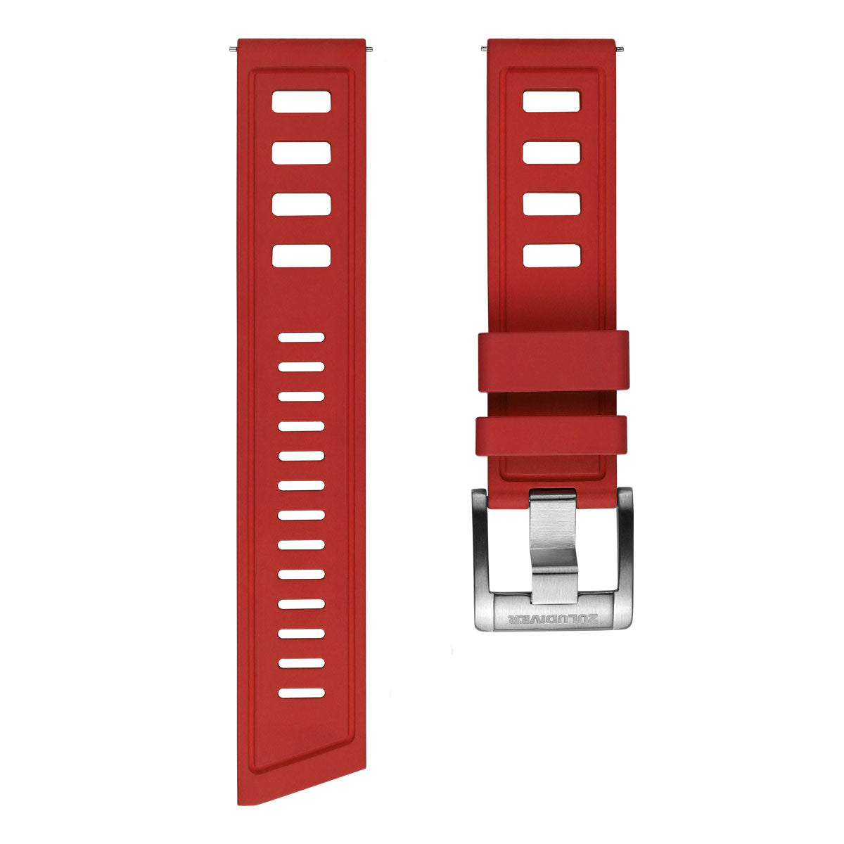 RigMaster Diver FKM Rubber Watch Strap - Signal Red