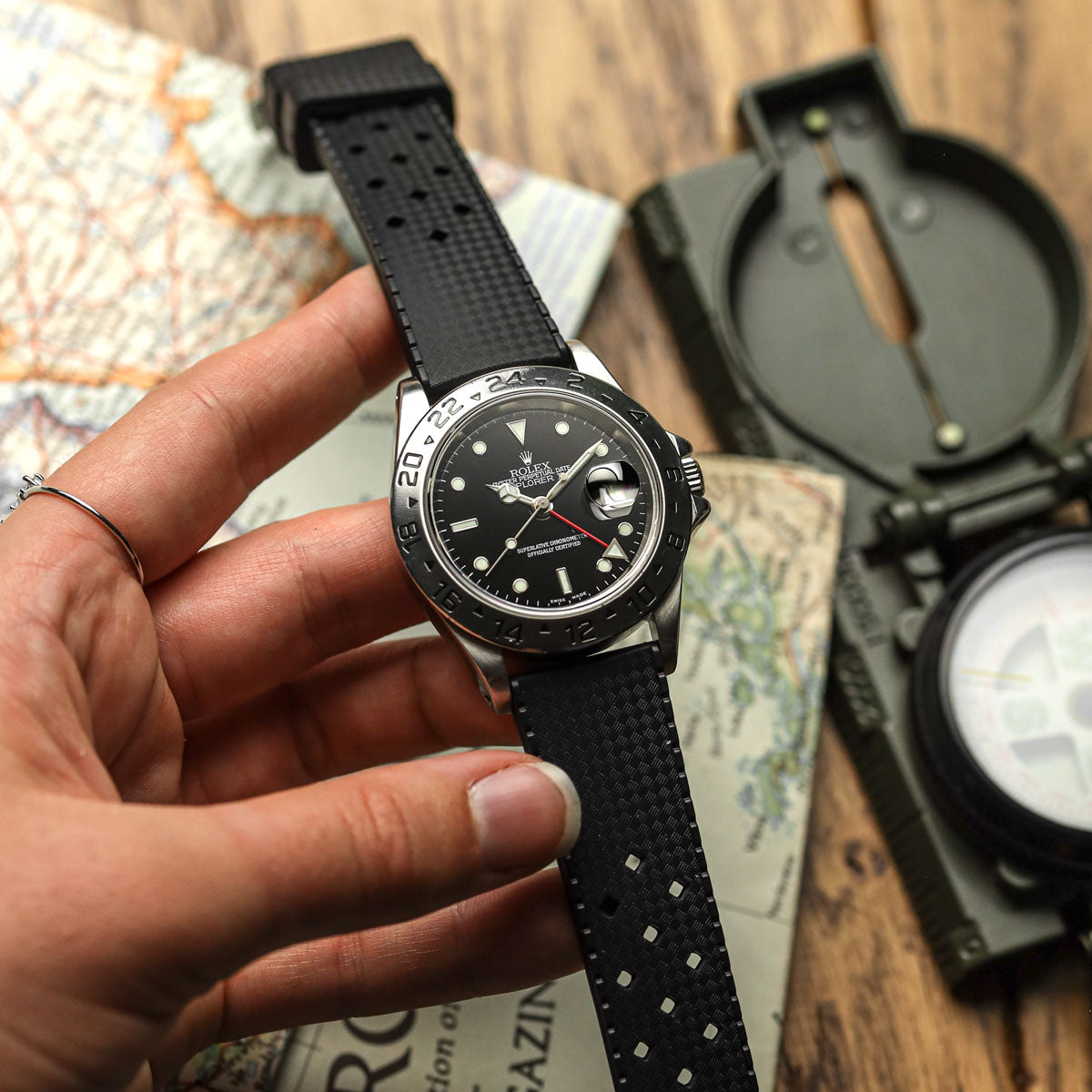 AquaWave Rubber Watch Strap (MKII) - Abyss Black