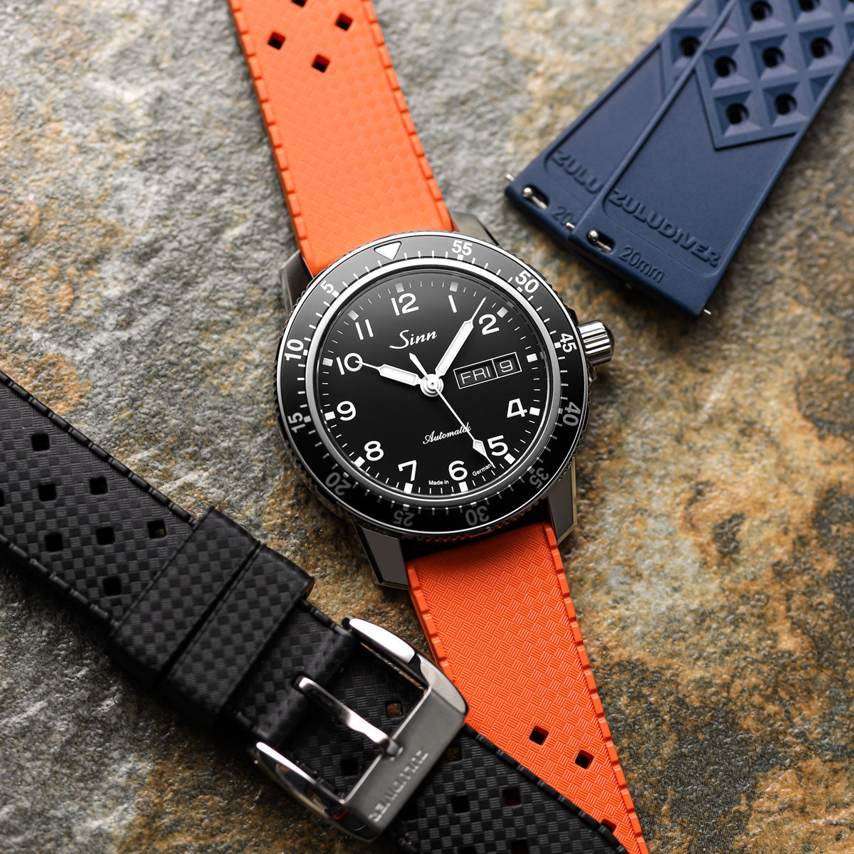 ZULUDIVER Modern Tropical Watch Strap (MkII) - Orange - Silver Hardware - additional image 1