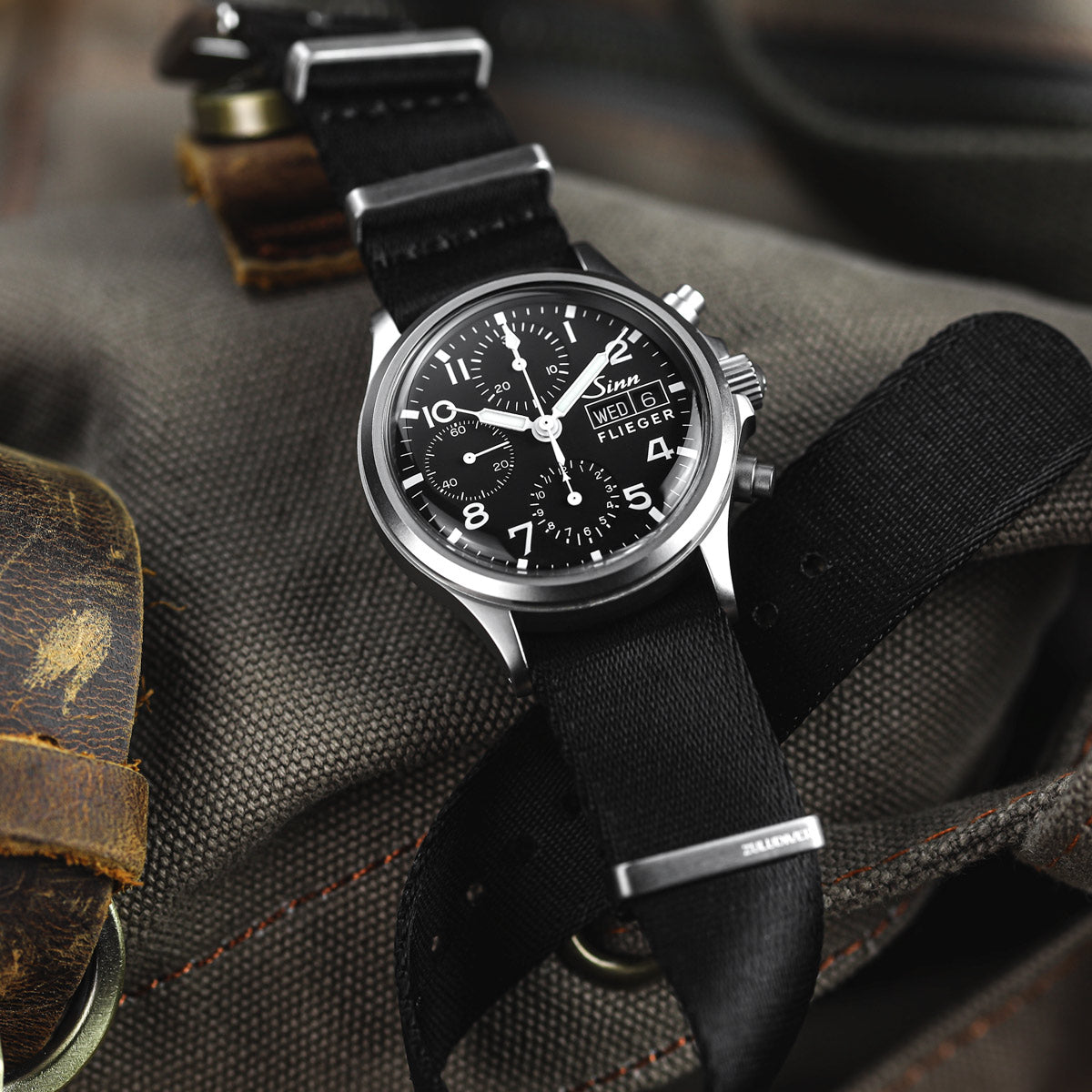 1973 British Military Watch Strap: ARMOURED RECON - Military Black, Satin - additional image 4