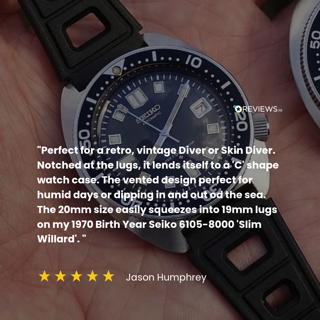 Sports 295 Vintage Rubber Watch Strap - Abyss Black