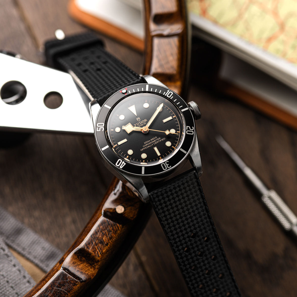 ZULUDIVER Modern Tropical Watch Strap MkII Orange Silver Hardwar