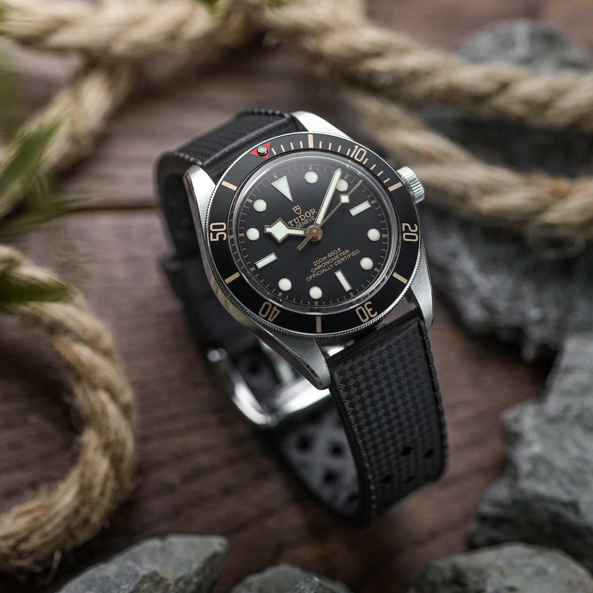 ZULUDIVER Modern Tropical Watch Strap (MkII) - Black - Silver Hardware - additional image 1