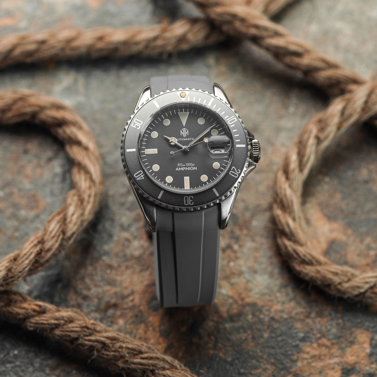 Kingsand ZULUDIVER Rubber Watch Strap - Mist Grey