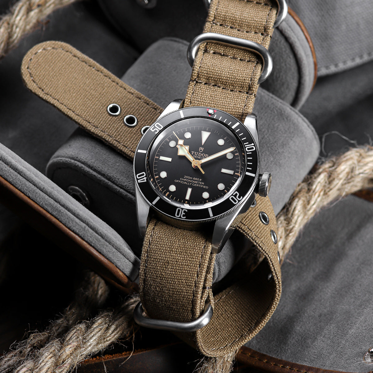 1973 British Military Watch Strap: WARRIOR Large Buckle - Charcoal