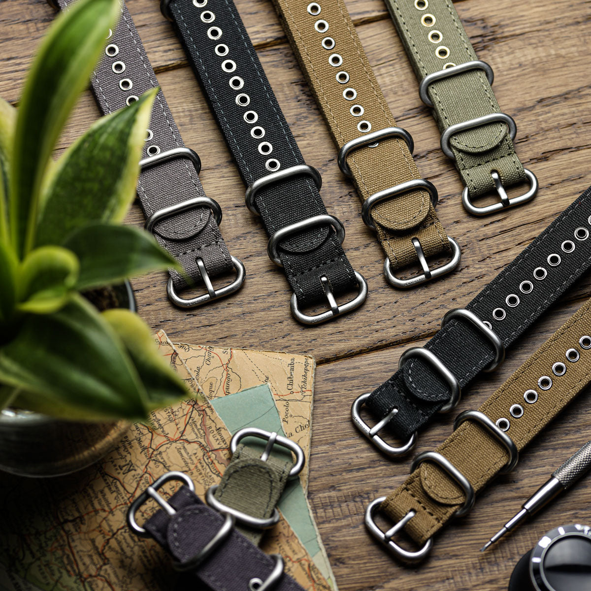 ZULUDIVER Vintage Canvas ZULU Watch Strap - Army Green - additional image 2