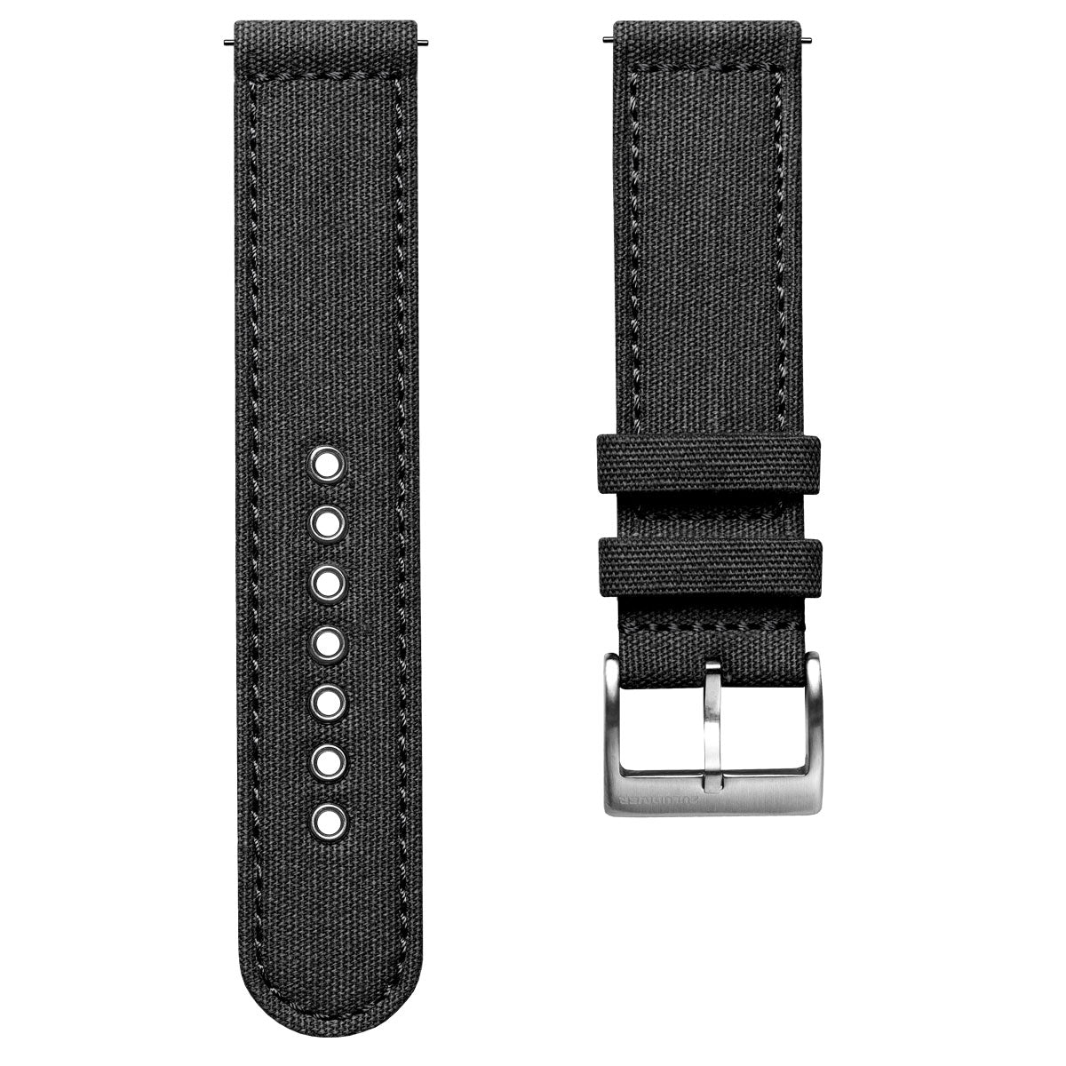 Croyde Canvas Watch Strap - Charcoal Black