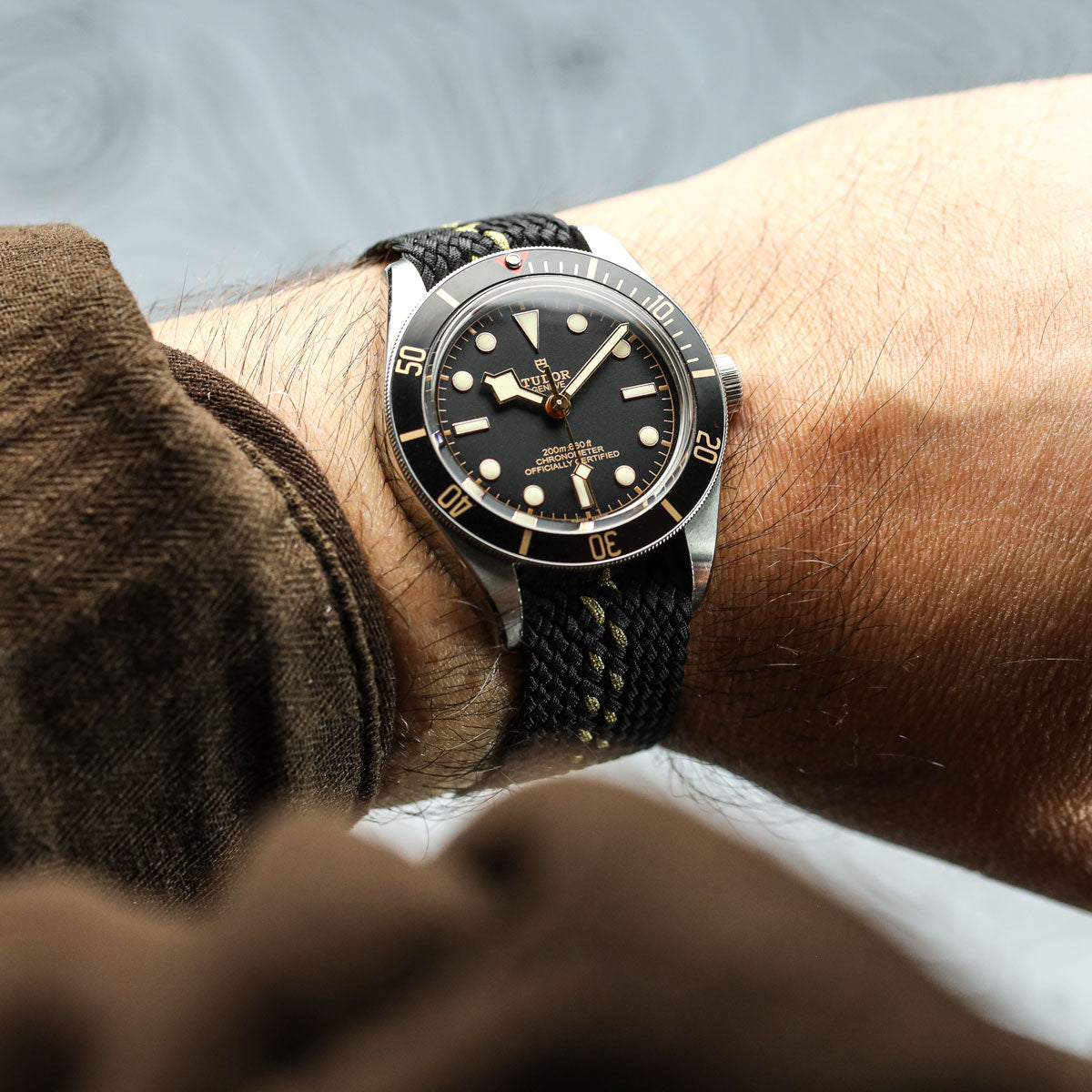 ADDITIONAL - OctoPod Perlon Nylon Watch Strap - Army / Gold