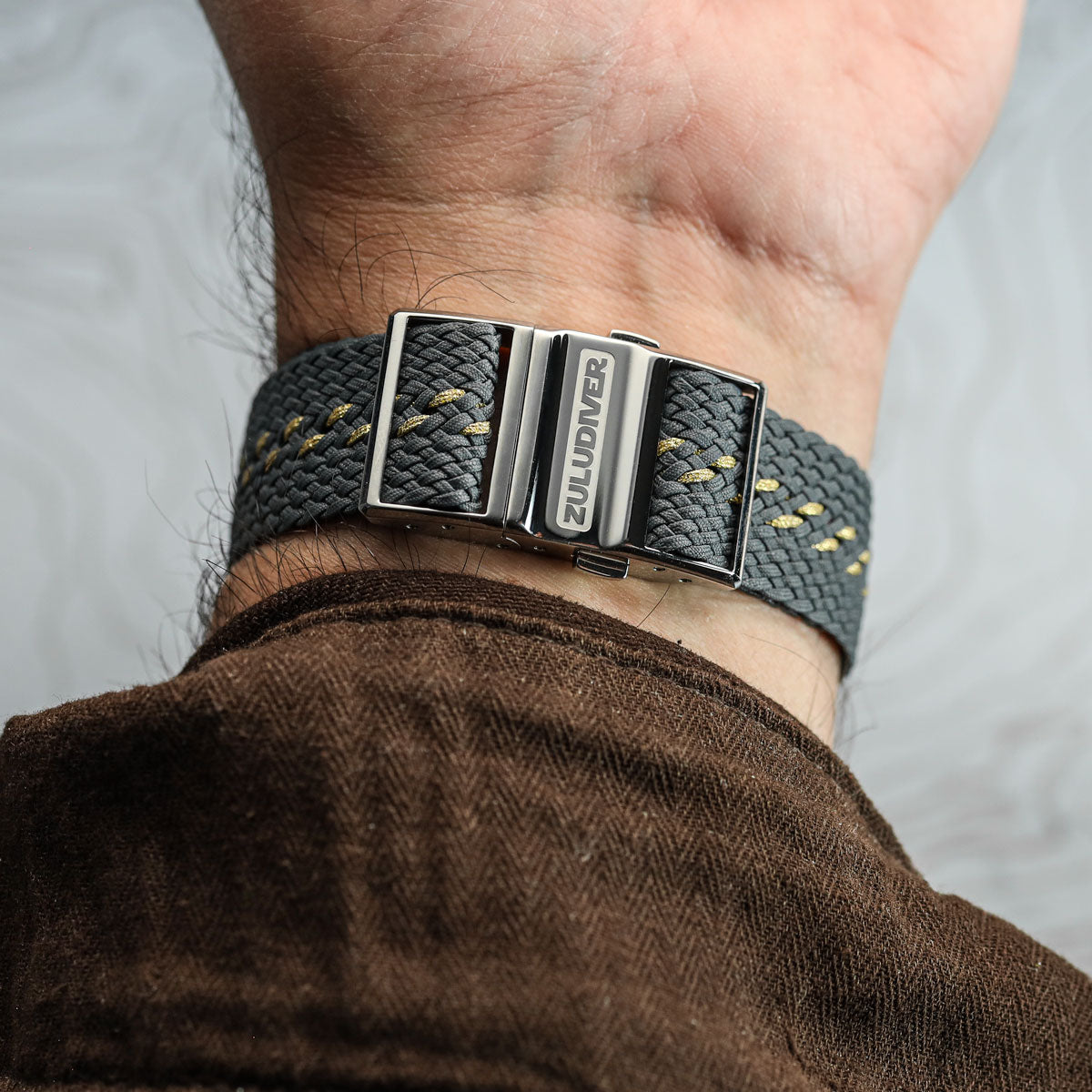 ADDITIONAL - OctoPod Perlon Nylon Watch Strap - Army / Gold