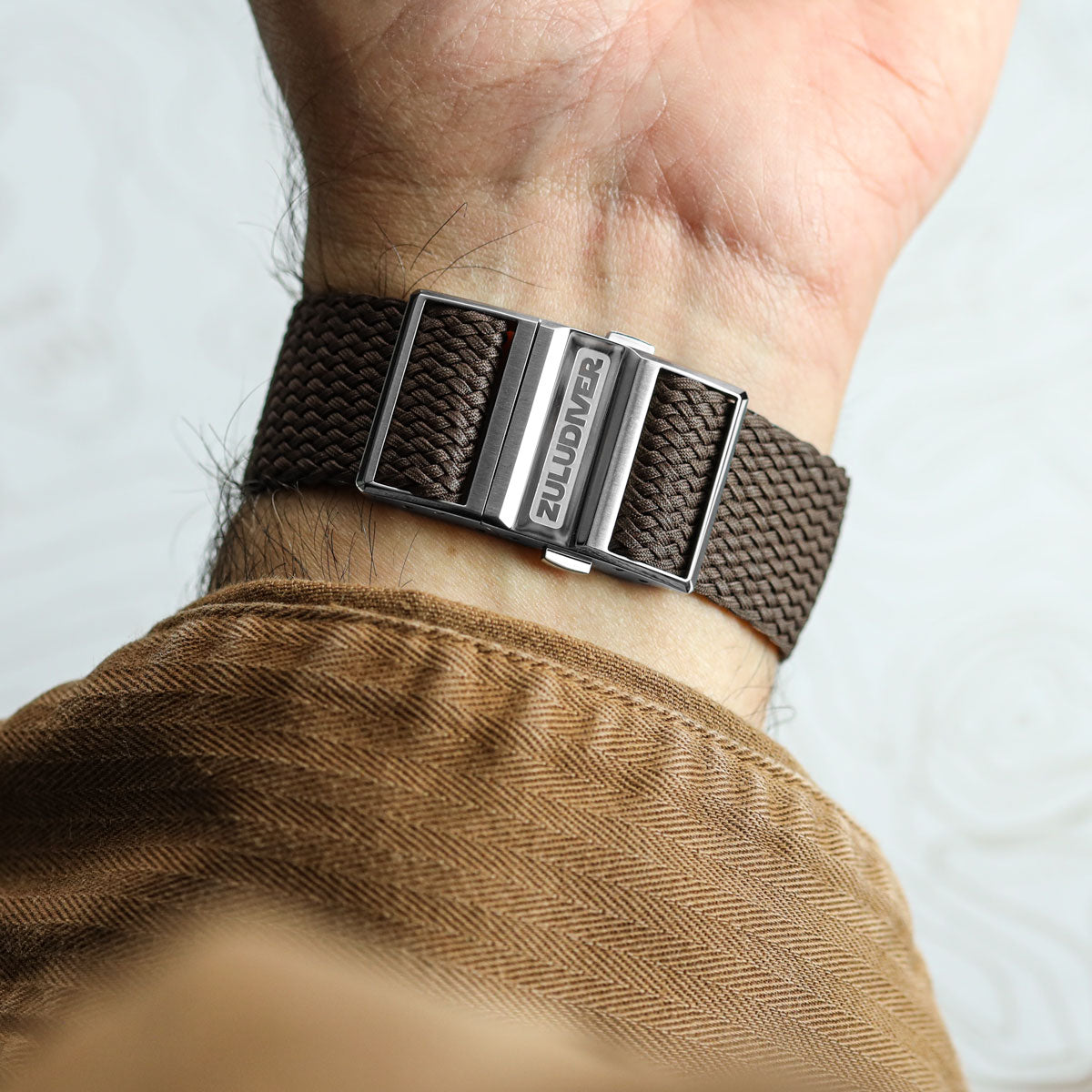 ADDITIONAL - Perlon Nylon OctoPod Watch Strap - Earth Brown on Tudor GMT