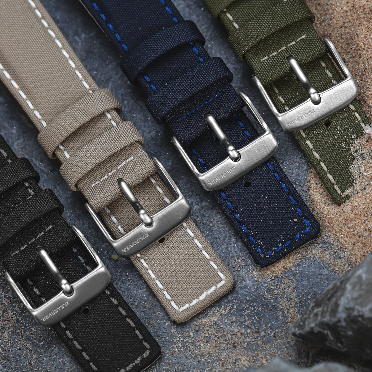 Westbay Upcycled SEAQUAL® Fabric ZULUDIVER Watch Strap - Black - additional image 2