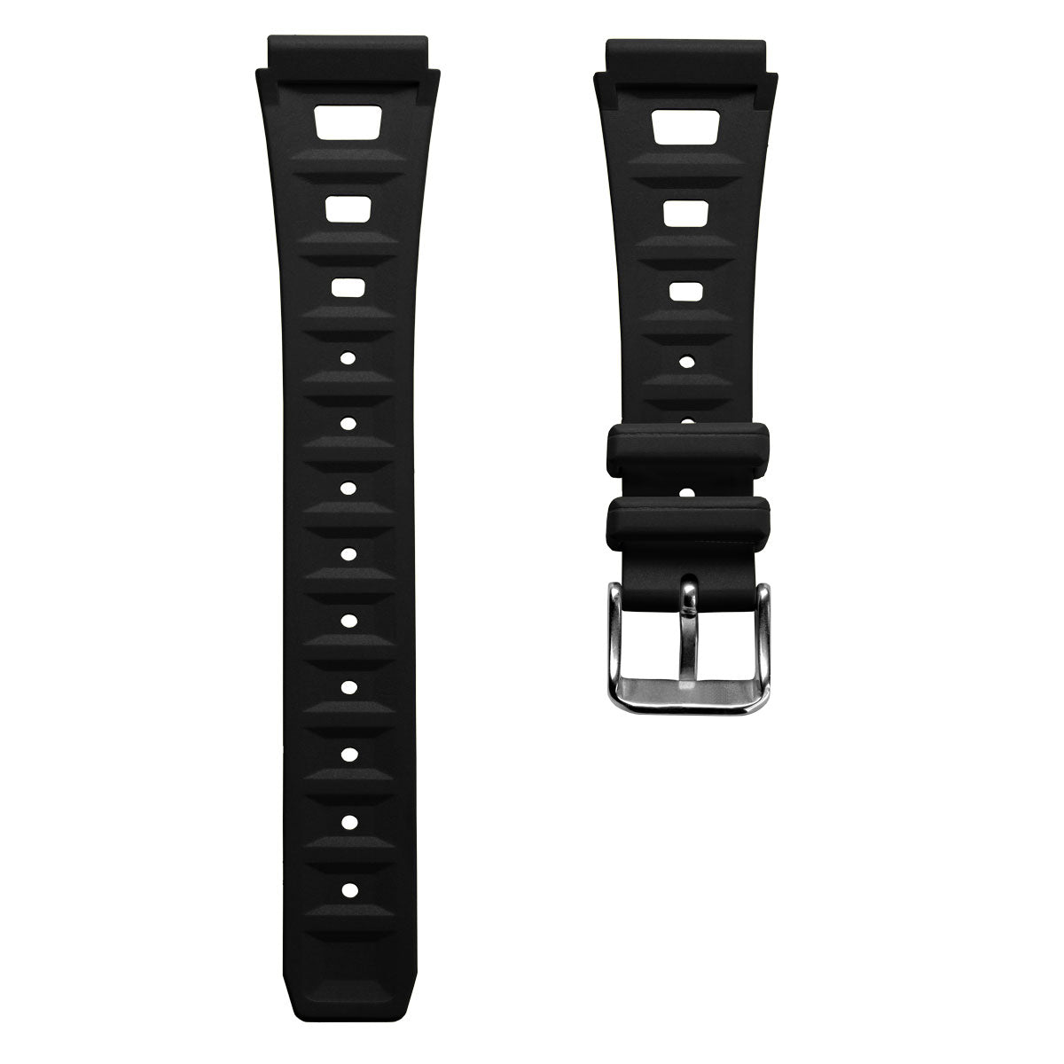 Sports 295 Vintage Rubber Watch Strap - Abyss Black