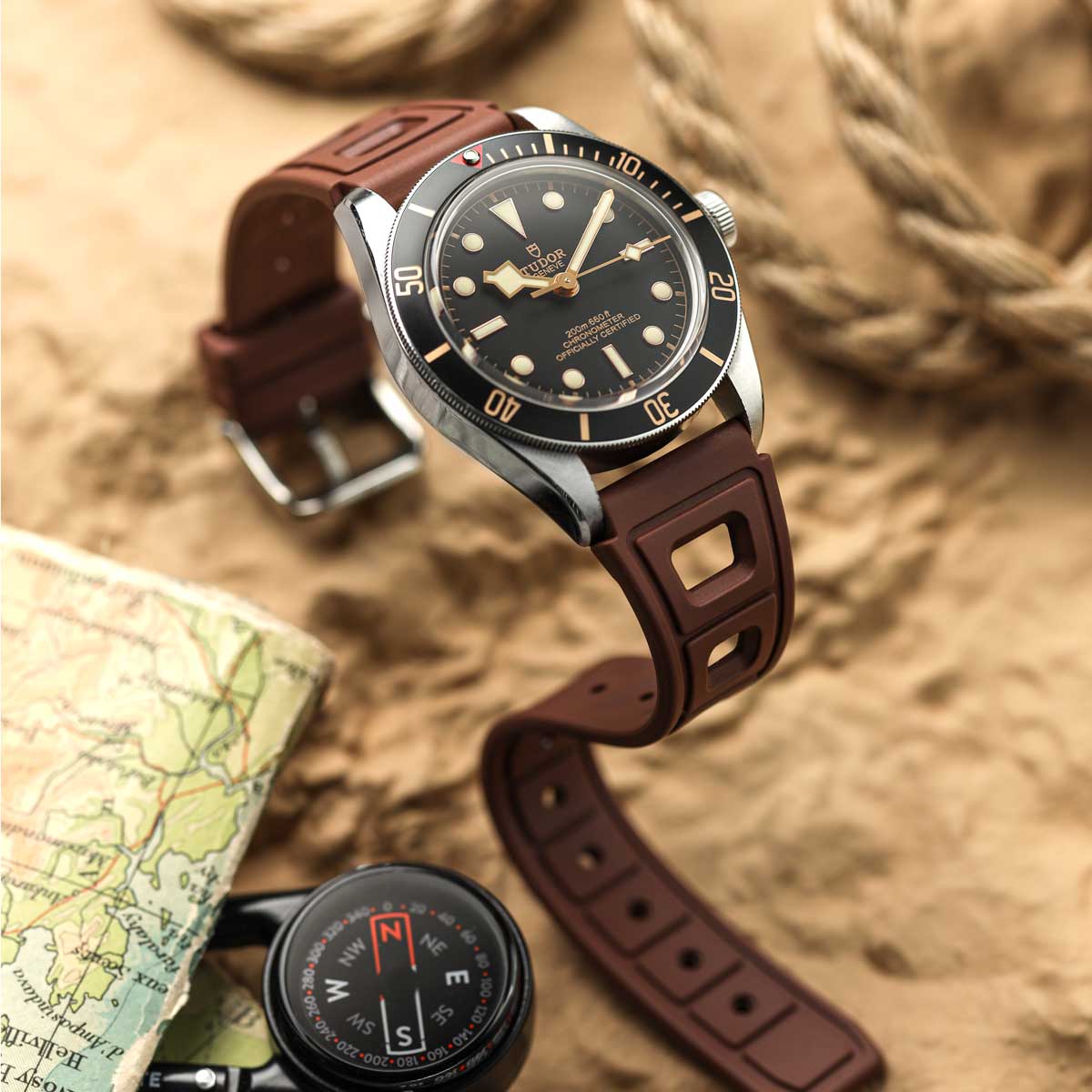 Sports 295 Vintage Rubber Watch Strap - Harbour Brown