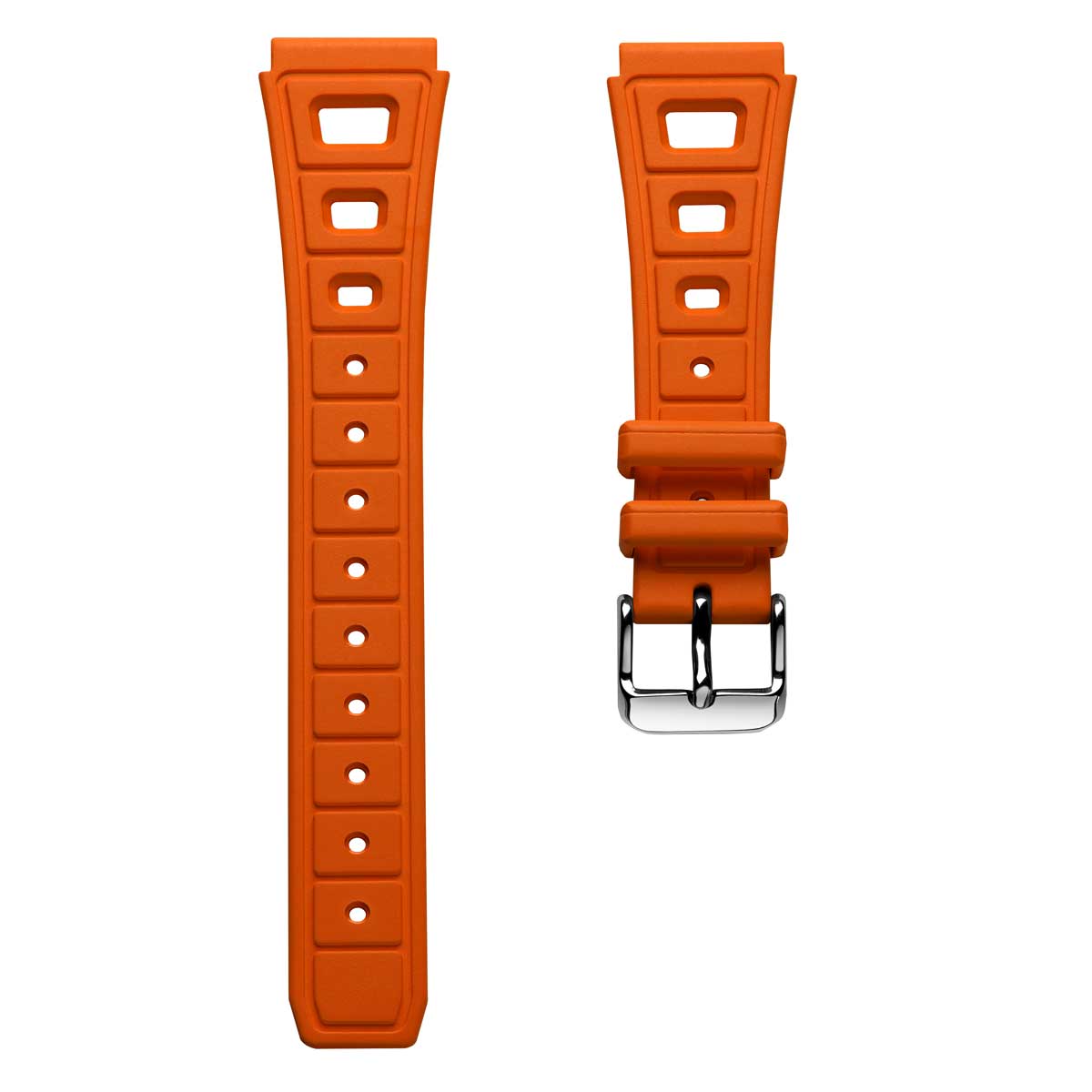 Sports 295 Vintage Rubber Watch Strap - Sunset Orange
