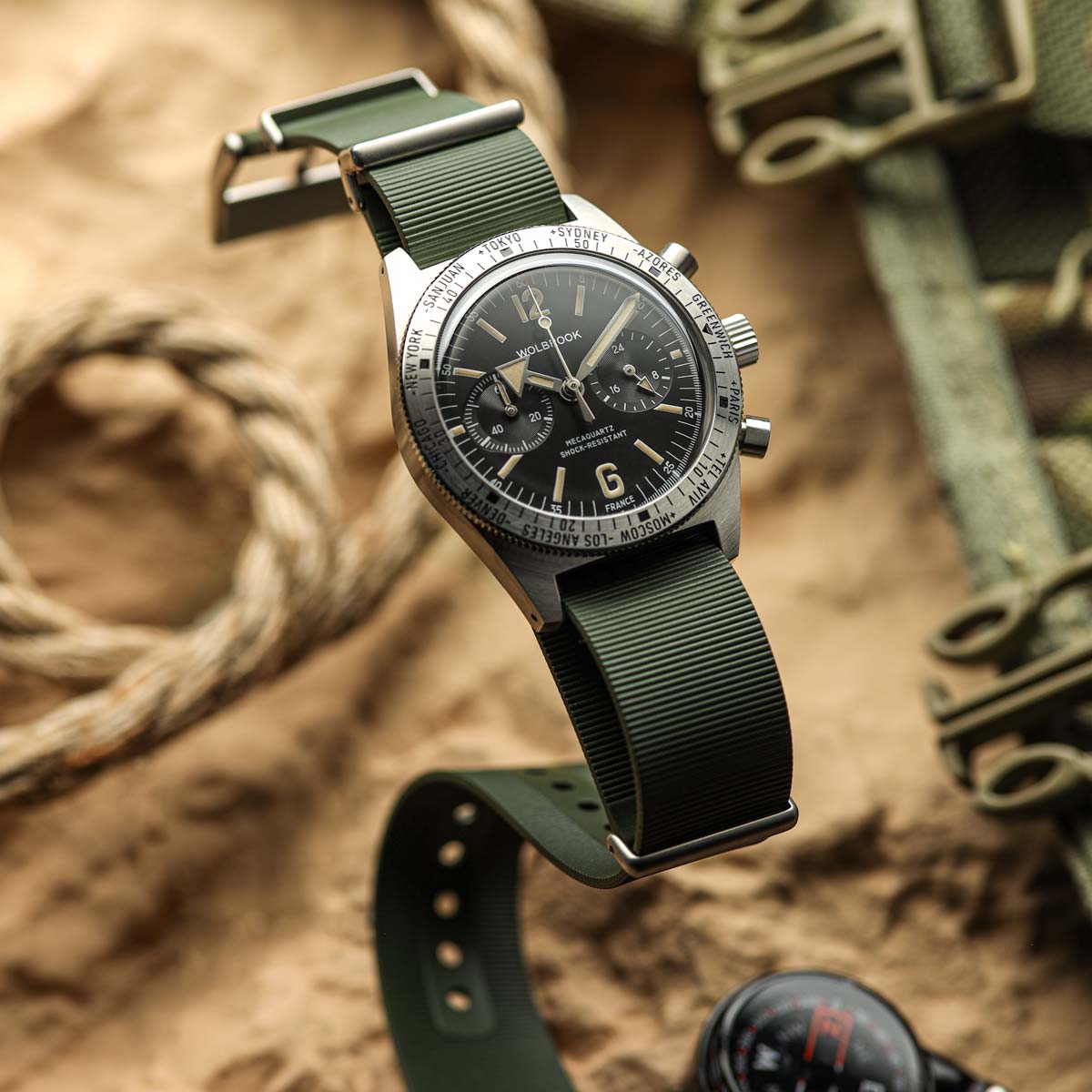 1973 British Military Watch Strap: 328 MARINE - Army Green