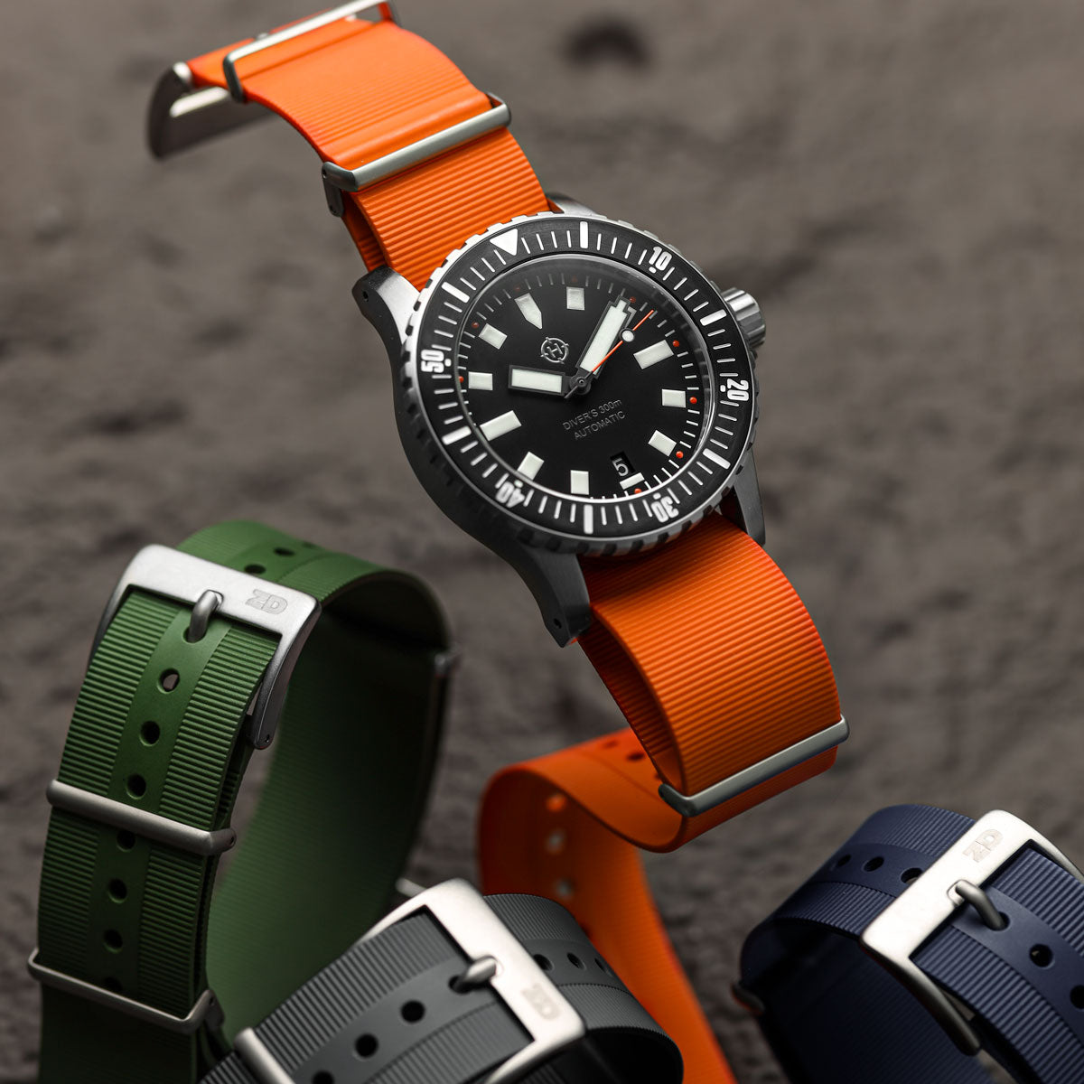 1973 British Military Watch Strap: 328 MARINE - Blaze Orange