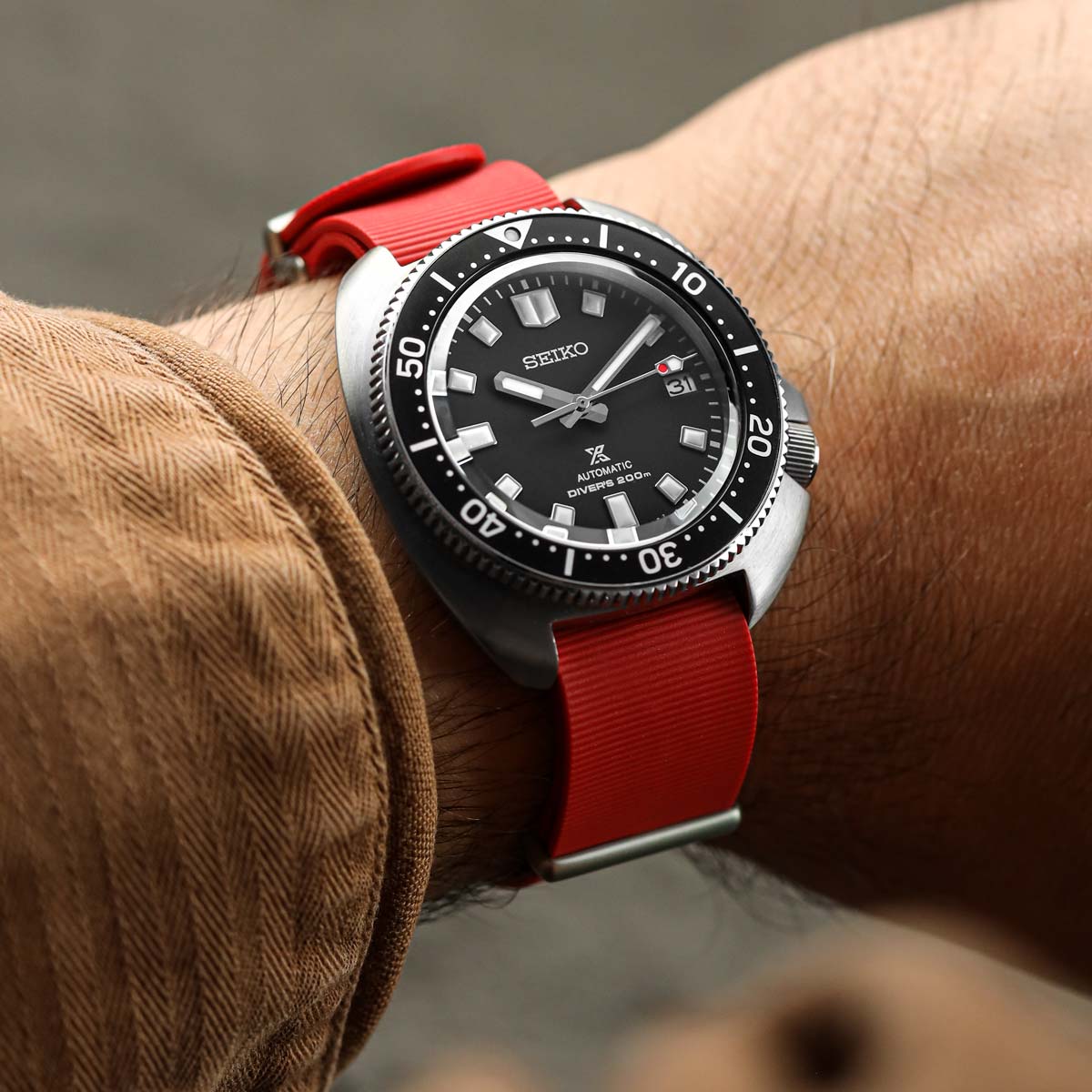 1973 British Military Watch Strap: 328 MARINE - Signal Red