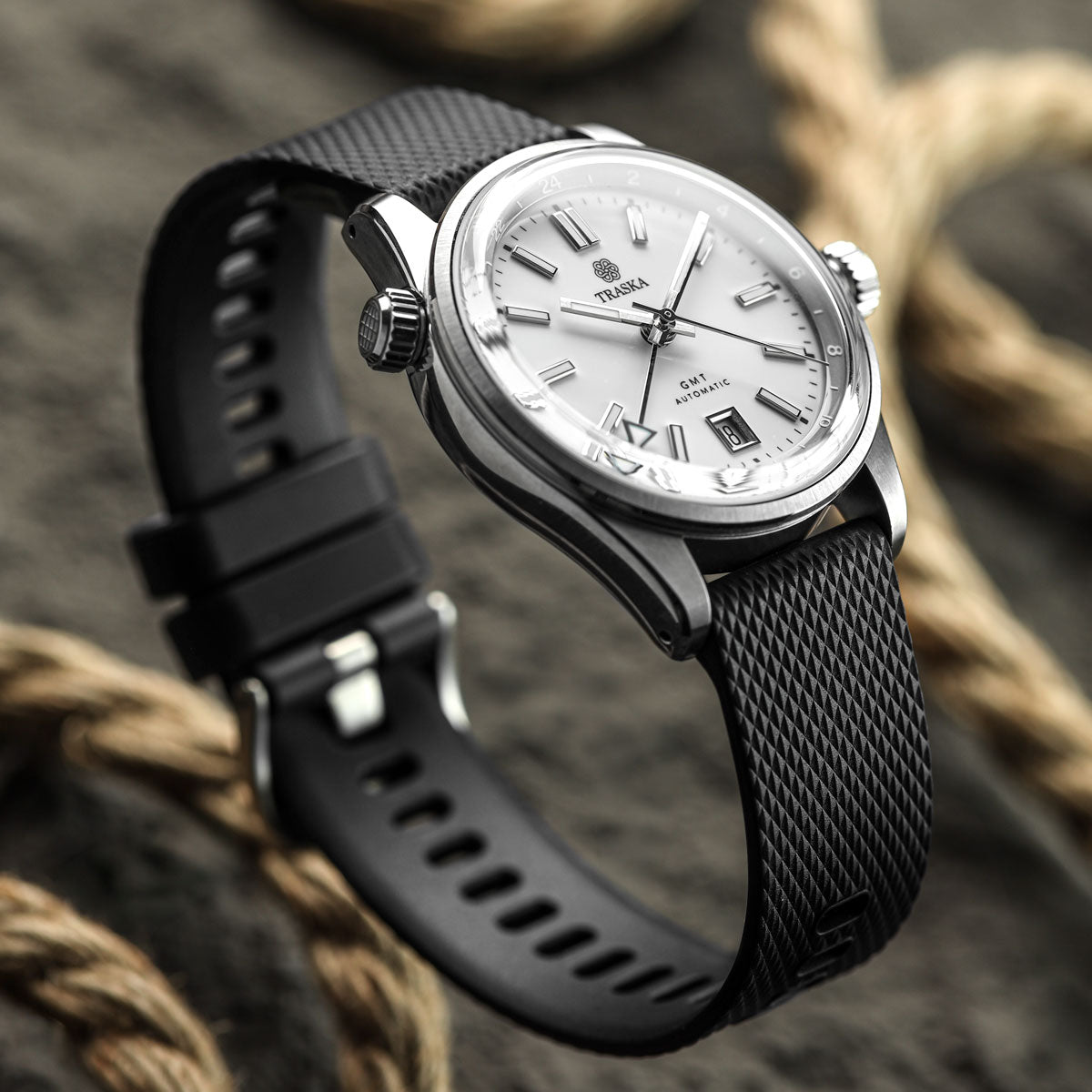 Summit 330 Italian Rubber Dive Watch Strap - Abyss Black