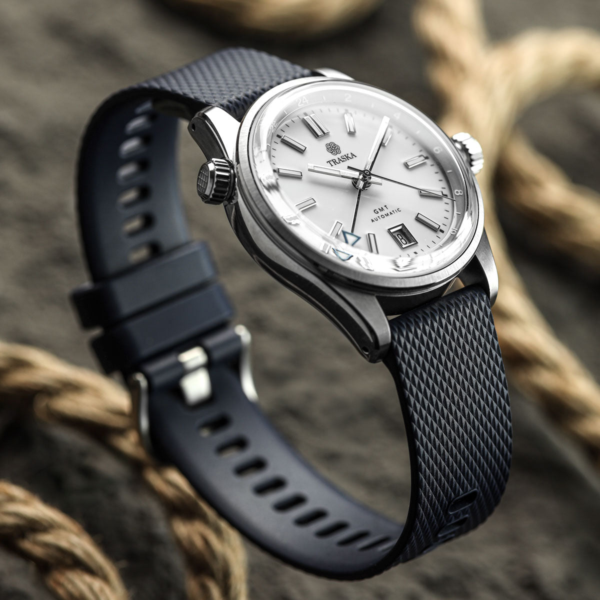 Summit 330 Italian Rubber Dive Watch Strap - Anthracite Grey