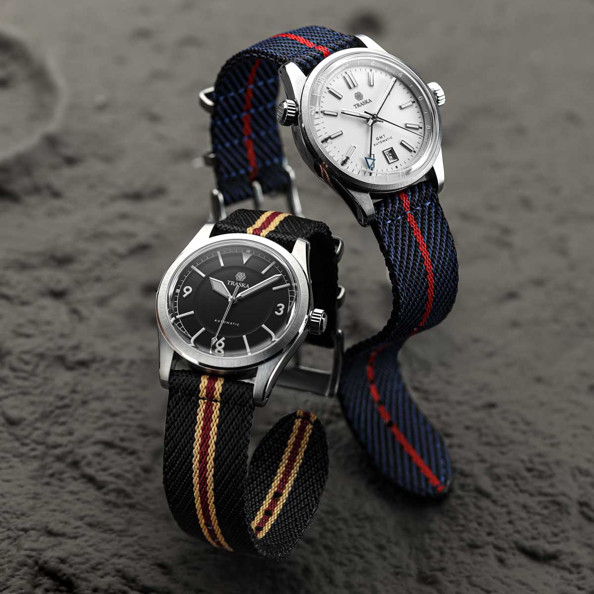 Seasalter Military Nylon Watch Strap - Burgundy/Beige