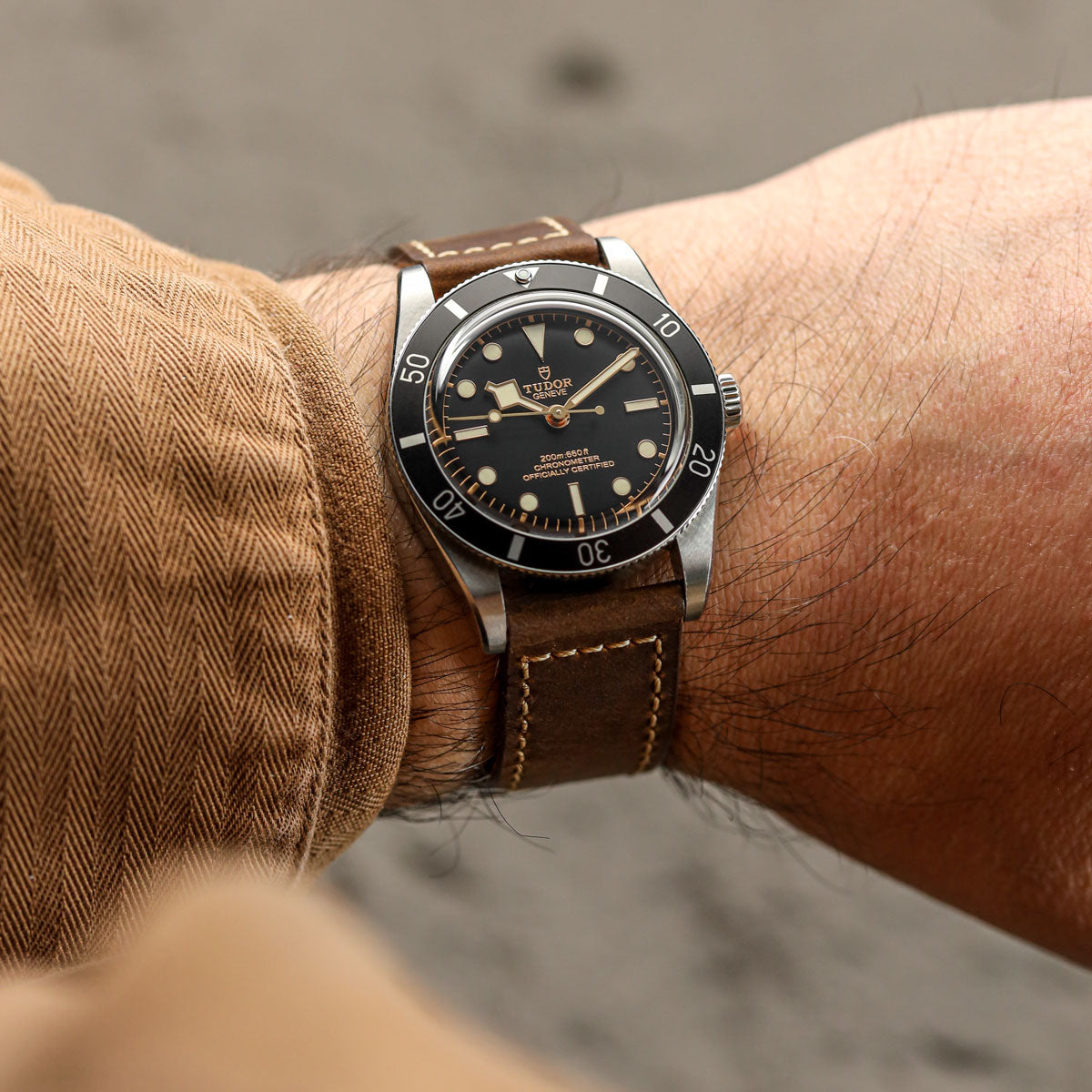 Oxford Ranger Military Leather Watch Strap - Chestnut