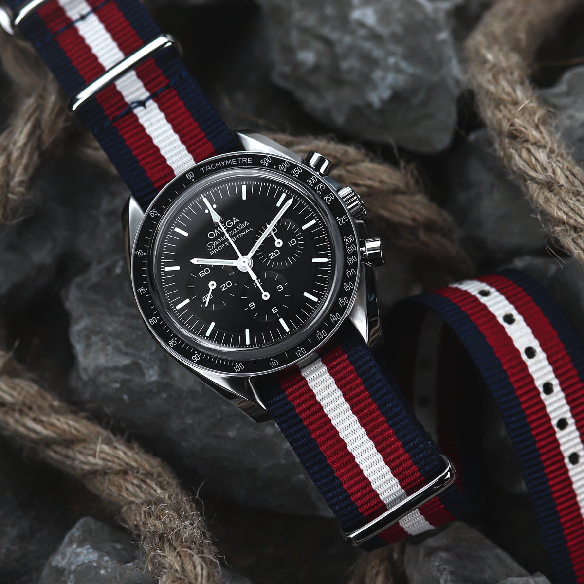 Heritage Military Nylon Watch Strap - Green, Red, Cream - additional image 4