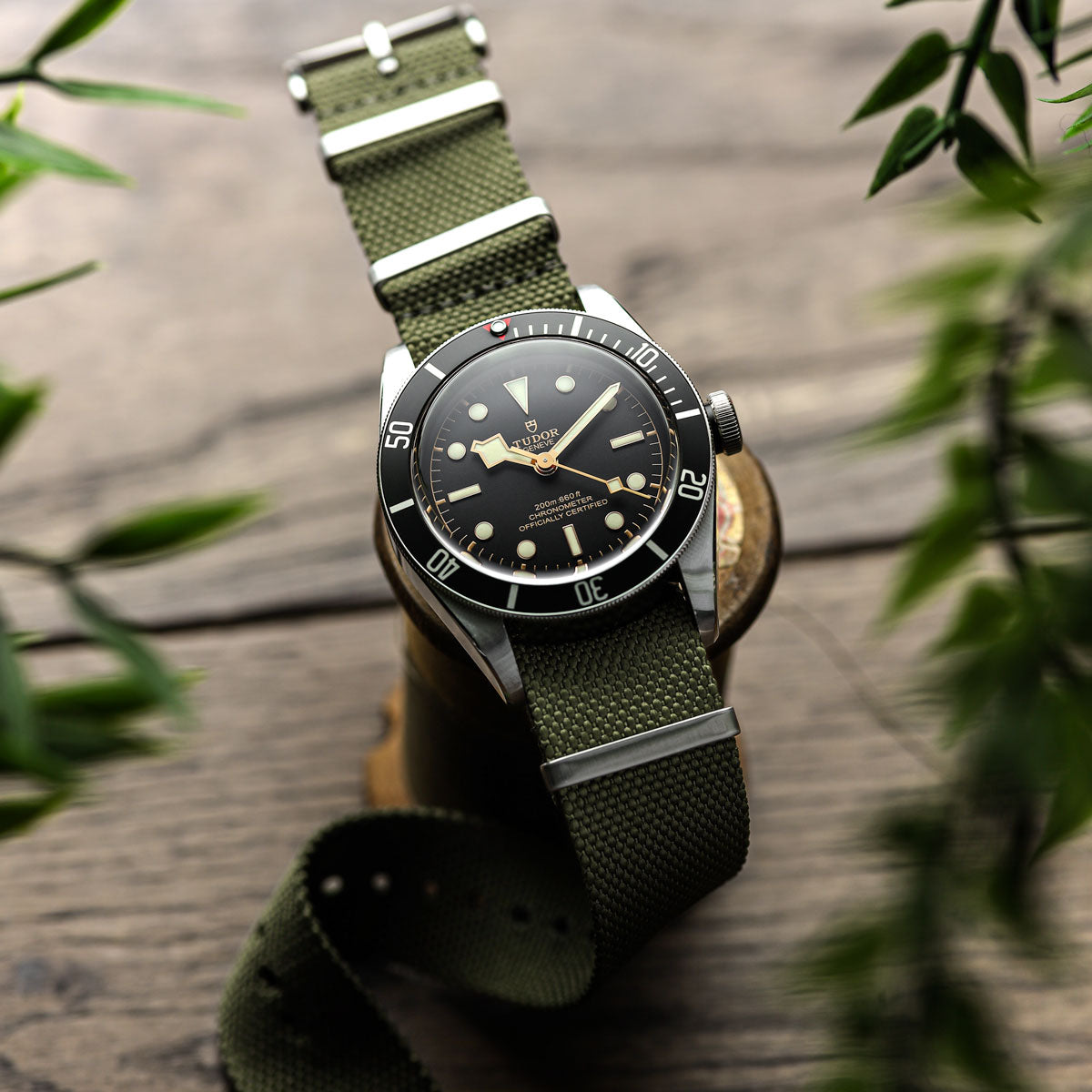 Green Woven Fabric Nylon Military Watch Strap