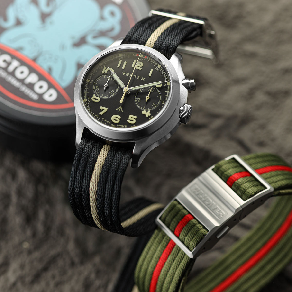 OctoPod Naval-Marine Fabric Watch Strap - Field Signal