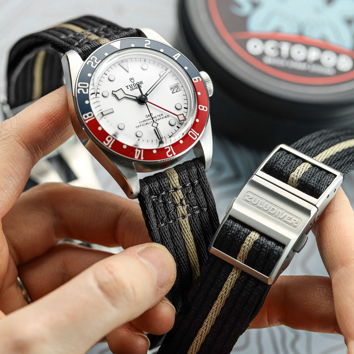 OCTOPOD 2-Piece Naval-Marine Watch Strap - Atlantic Grey