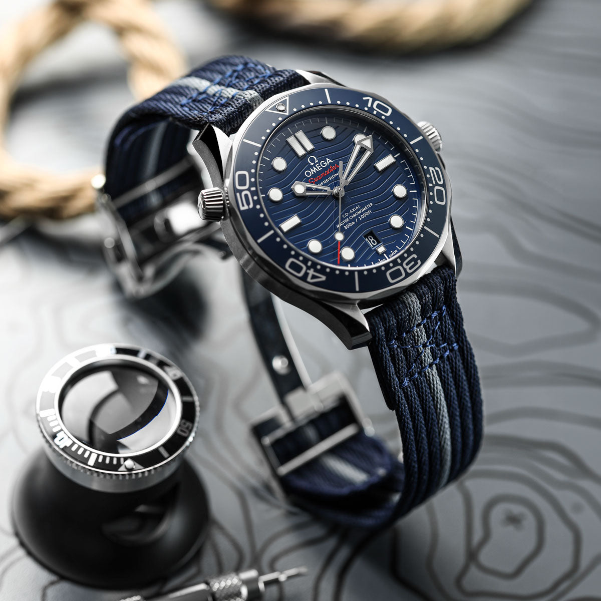 OCTOPOD 2-Piece Naval-Marine Watch Strap - Atlantic Grey