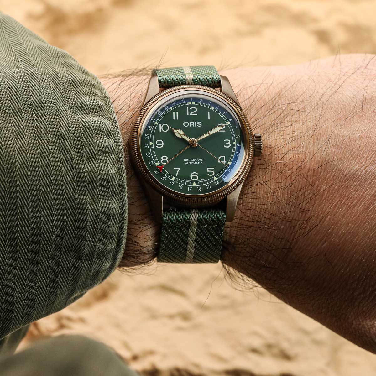 Seasalter Military Nylon Watch Strap - Teal/Beige