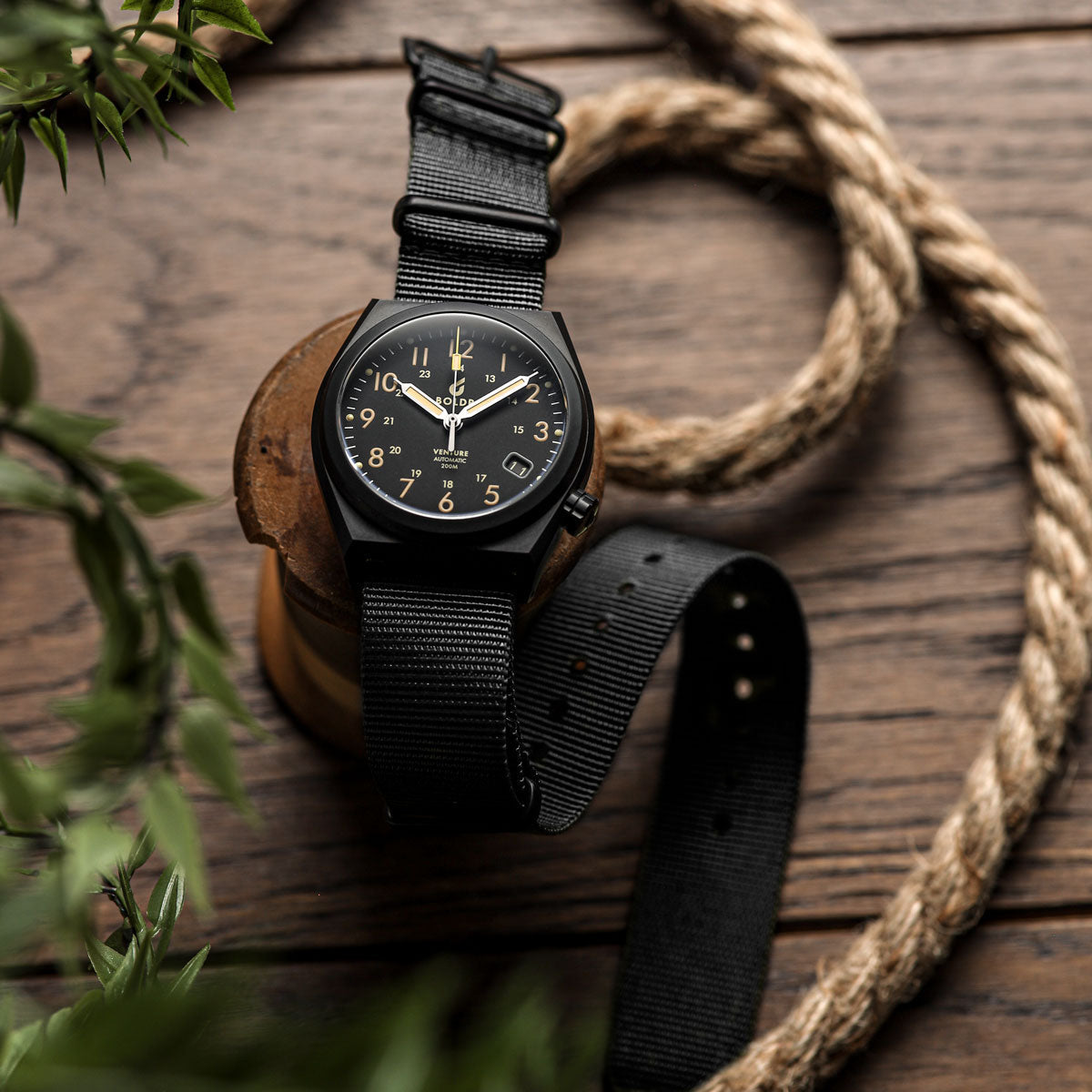 1973 British Military Watch Strap CADET Combat Black IP Black