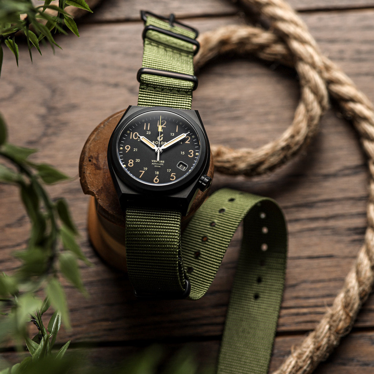 1973 British Military Watch Strap: CADET - Army Green, Polished - additional image 4