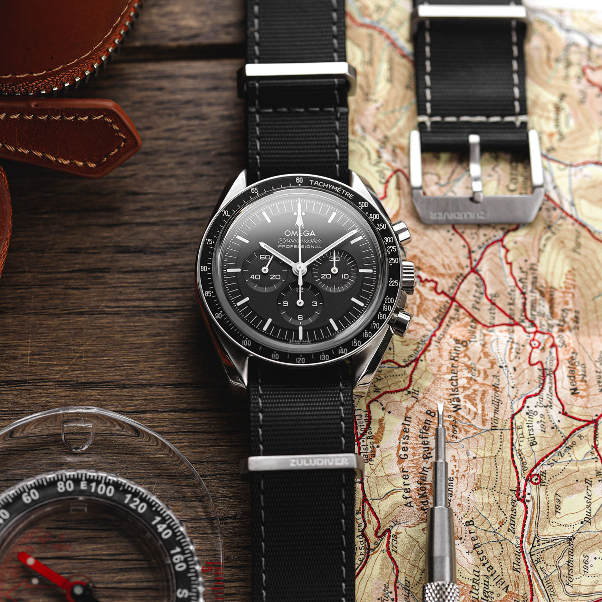 CHALLENGER / FLAME NATO WATCH STRAP -Black-