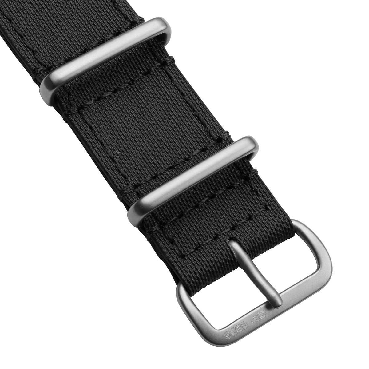 1973 British Military Cyclone Sailcloth Watch Strap - Pirate Black