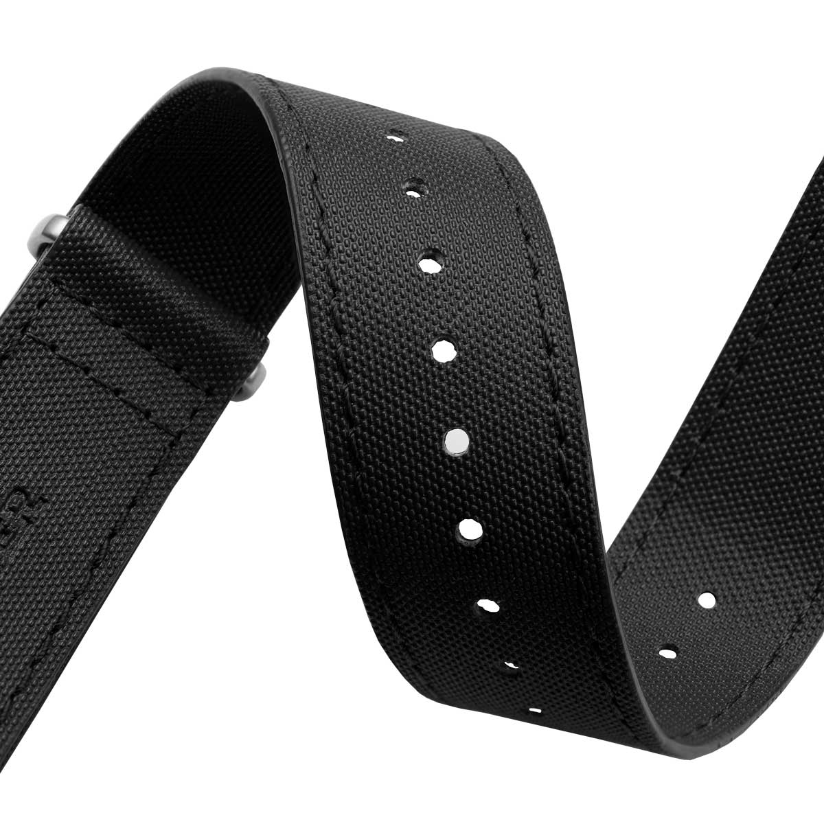 1973 British Military Cyclone Sailcloth Watch Strap - Pirate Black