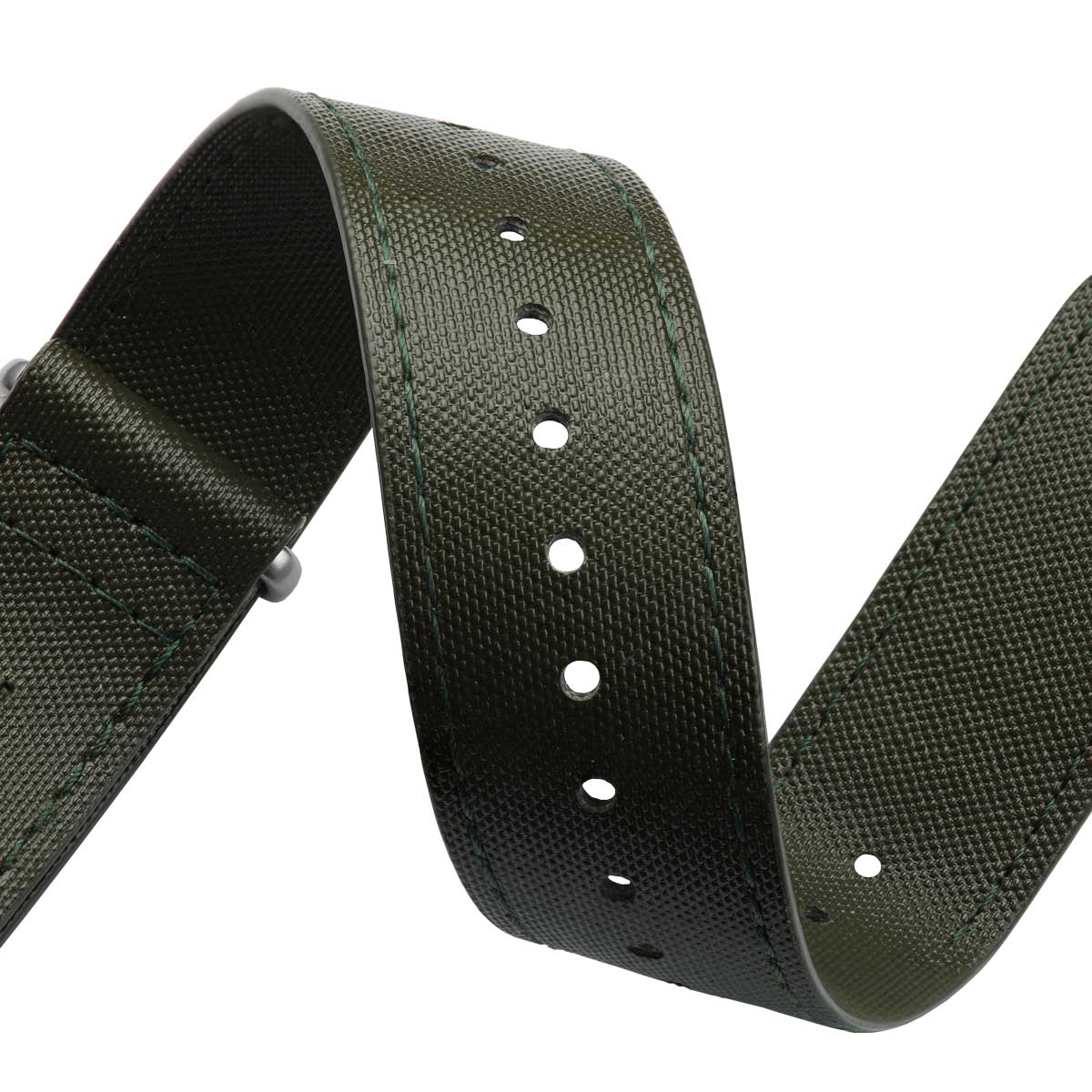 1973 British Military Cyclone Sailcloth Watch Strap - Kombu Green
