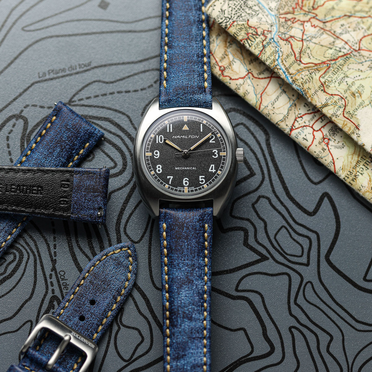 Nevada Denim Leather Watch Strap