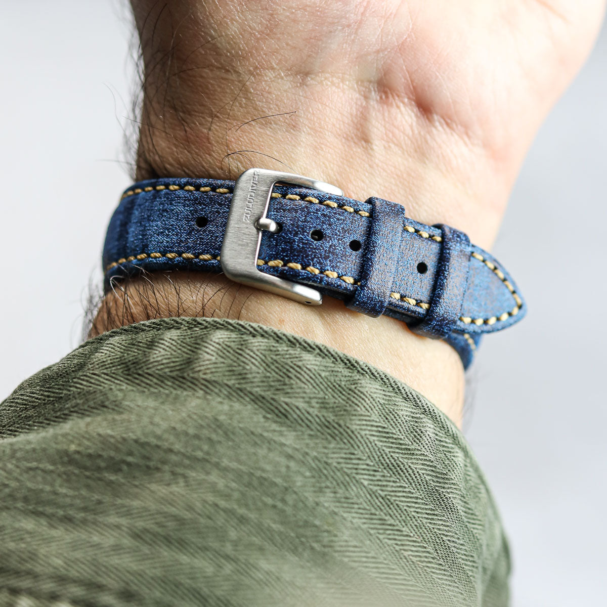 Nevada Denim Leather Watch Strap