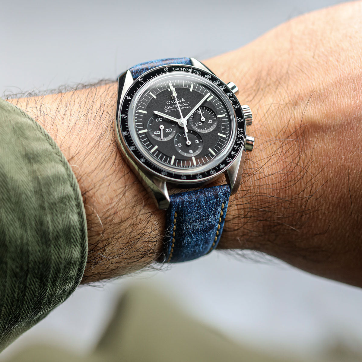 Nevada Denim Leather Watch Strap